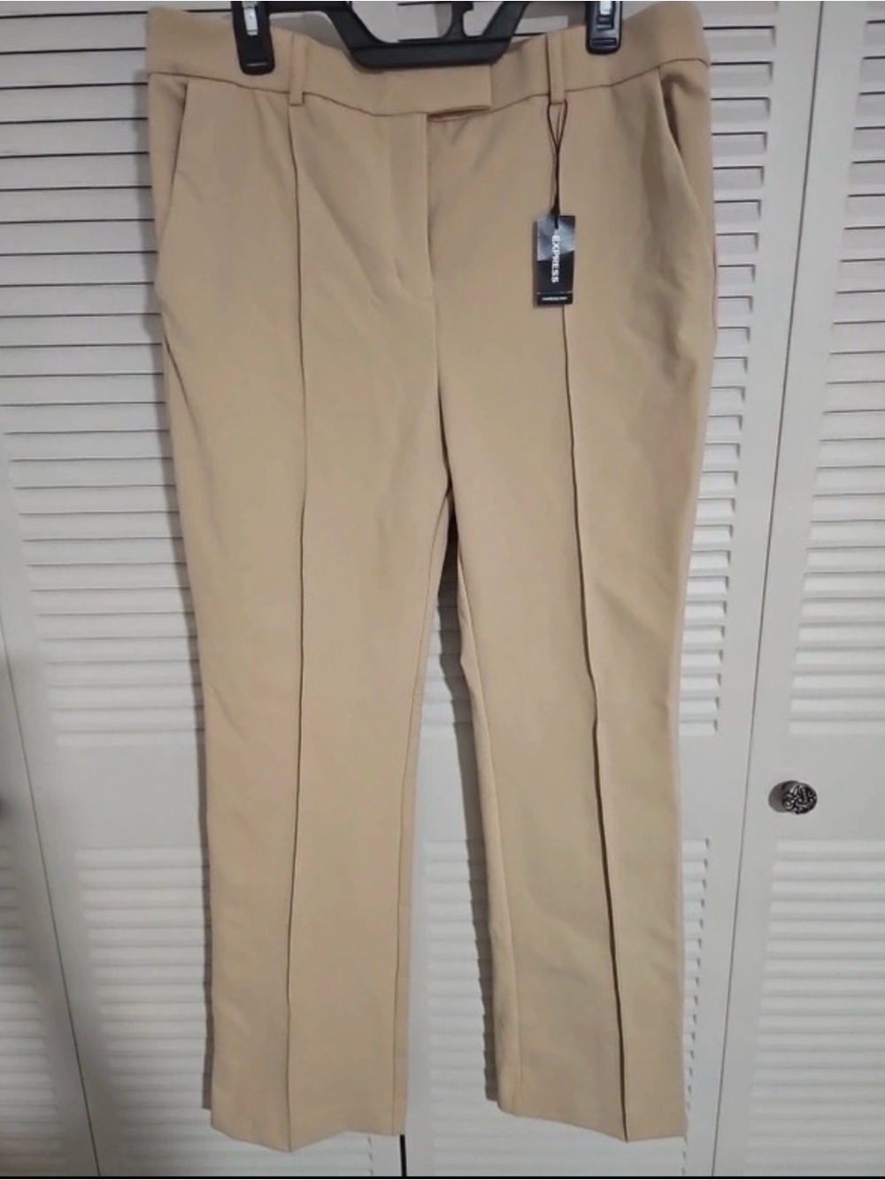Express Women's Beige Straight-Leg Dress Pants